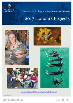 2017 Honours Projects - School of Biological Sciences