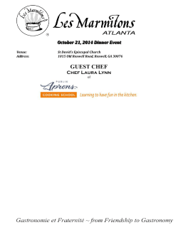 Les Marmitons Recipes from this event with Chef Laura Lynn.