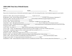1939-1945 Time line of World Events