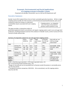 Economic, Environmental and Social implications of cropping