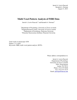 Multi-Voxel Pattern Analysis of fMRI Data - Lewis