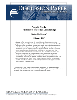 Prepaid Cards and Money Laundering