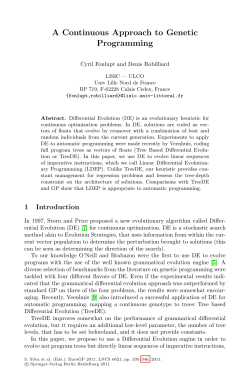 A Continuous Approach to Genetic Programming - LISIC