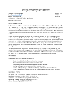 AML 2410, Section 1234, Hunziker - UF English