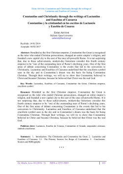 Constantine and Christianity through the writings of Lactantius