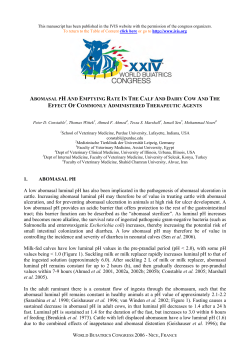 Abomasal pH and emptying rate in the calf and dairy cow.