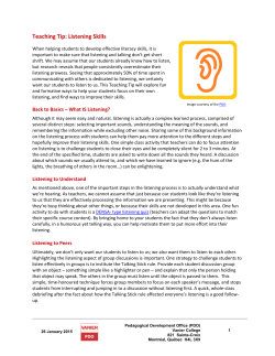 Teaching Tip: Listening Skills