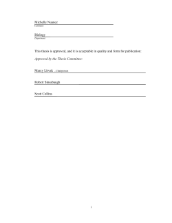 Michelle Nuanez Biology This thesis is approved, and it is