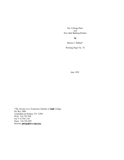 Chicago Plan - Levy Economics Institute of Bard College