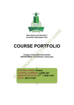 COURSE PORTFOLIO