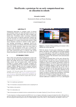 MaxPiccolo: a prototype for an early