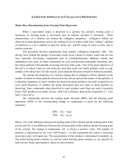 47 Molar Mass Determination from Freezing Point Depression When
