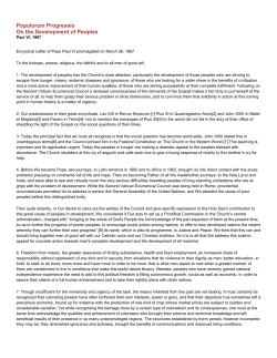 Populorum Progressio On the Development of Peoples