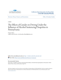 The Effects of Gender on Driving Under the Influence of Alcohol