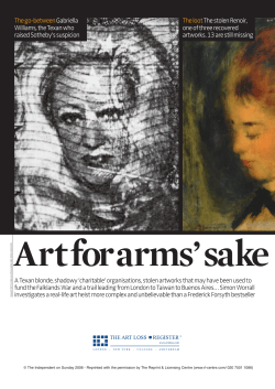 `charitable` organisations, stolen artworks that may have been used