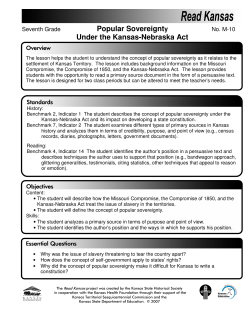 Popular Sovereignty Under the Kansas