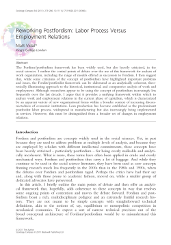 Reworking Postfordism: Labor Process Versus Employment Relations