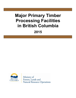 Major Primary Timber Processing Facilities in B.C. 2015