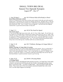 SMALL TOWN BIG DEAL Season Two Episode Synopsis