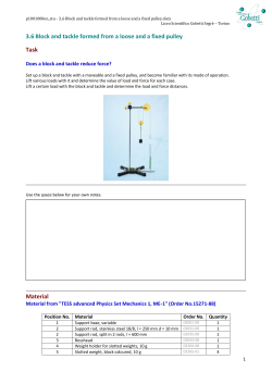 3.6 Block and tackle formed from a loose and a fixed pulley Task