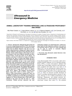 Animal Laboratory Training Improves Lung Ultrasound - BORA