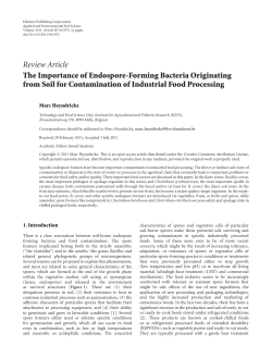 The importance of endospore-forming bacteria originating