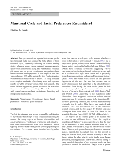 Menstrual Cycle and Facial Preferences
