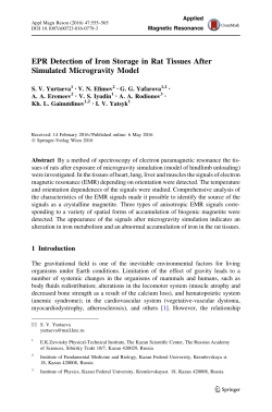 EPR Detection of Iron Storage in Rat Tissues After Simulated