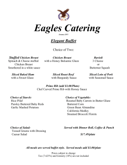 Eagles Catering - Rochester Eagles Club