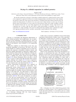 Drying of a colloidal suspension in confined geometry