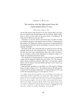 Robert A. Millikan - Nobel Lecture