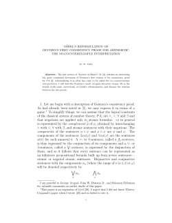 G&ouml;del`s reformulation of Gentzen`s first consistency proof for