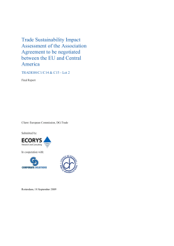Trade Sustainability Impact Assessment of the Association