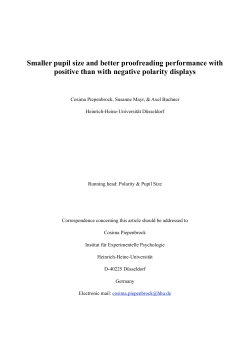 Smaller pupil size and better proofreading performance with positive
