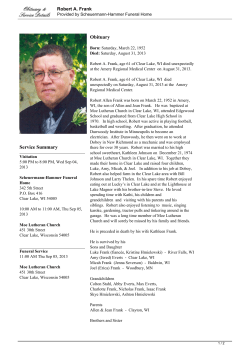 Robert A. Frank Guest Book - Clear Lake WI funeral home