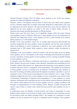 Read about the Career guidance system in Lithuania