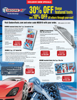 30% OFF - Gedore Tools, Inc.