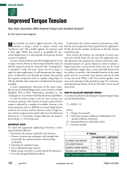 Improved Torque Tension - Fluid Sealing Association