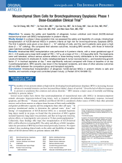 Mesenchymal Stem Cells for Bronchopulmonary Dysplasia