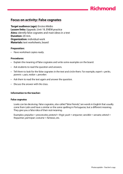 Focus on activity: False cognates