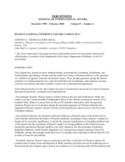 RUSSIAN NATIONAL INTERESTS AND THE CASPIAN SEA