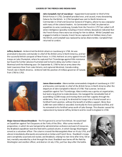LEADERS OF THE FRENCH AND INDIAN WAR John Campbell