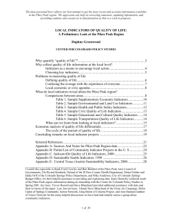 local indicators of quality of life