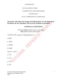 Level 5 Mathematics Promotional Exam