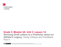 Grade 5: Module 3A: Unit 3: Lesson 14 Revising Draft Letters to a