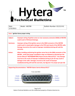 Date: 1/15/2013 Model : MD78X Bulletin Number