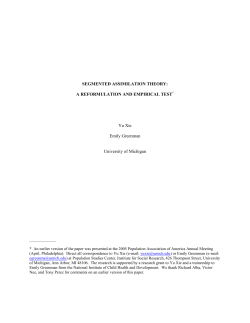 Contemporary Immigration and the Theory of Segmented Assimilation