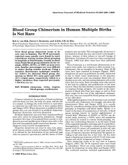 Blood group chimerism in human multiple births is