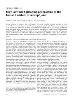 High-altitude ballooning programme at the Indian