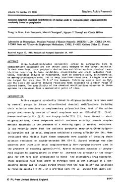 Sequence-targeted chemical modifications of nucleic acids by